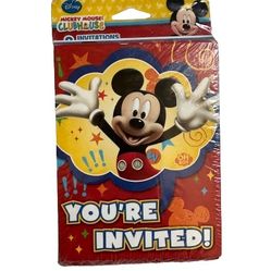 New Vtg Disney Mickey Mouse Clubhouse Invatations Cards. 