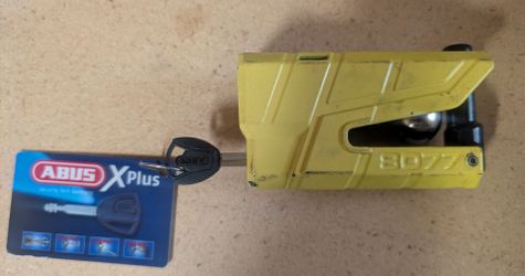 Abus Granit 8077 Motorcycle Disk Brake Lock with Alarm