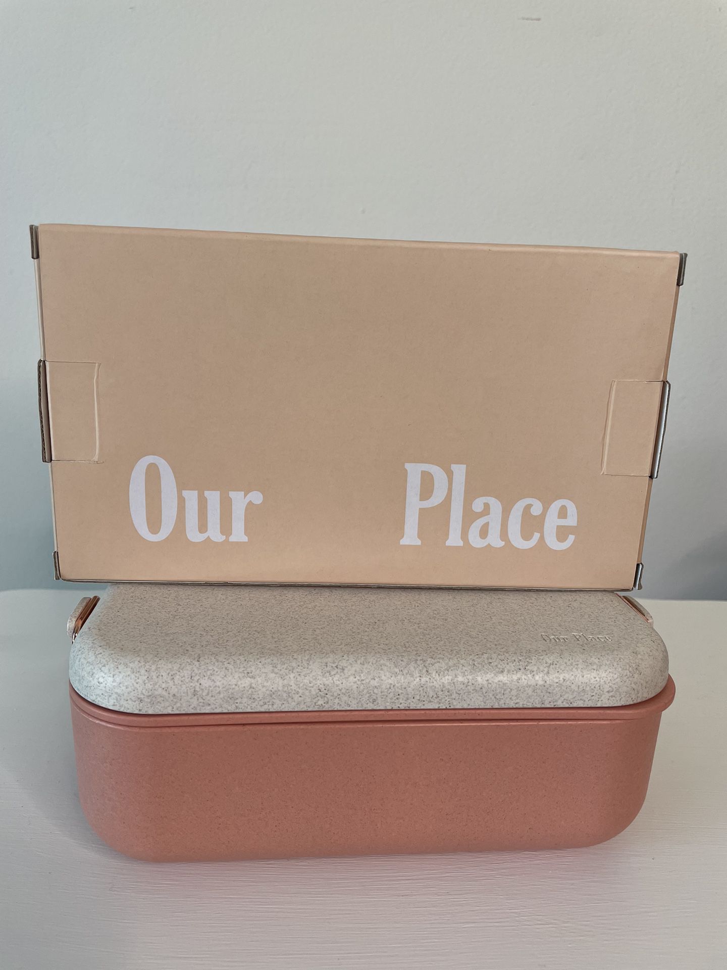 New- Our Place Bento Box - Pink Lunchbox With Utensils  - Chopsticks - Sustainably Made