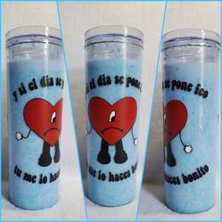 New Bad Bunny Snowglobe Tumbler Cup