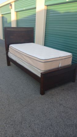 TWIN BED FRAME WITH BOX AND MATTRESS