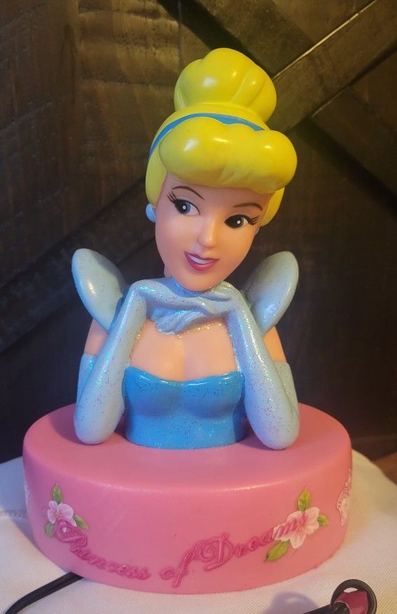 2010 Disney Cinderella "Princess Of Dreams " Bed side Table Night Light Lamp