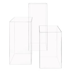 Clear Acrylic Pedestal Stand 3 Piece Set