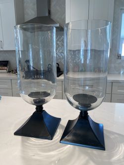 Pottery Barn Large Candle Holders