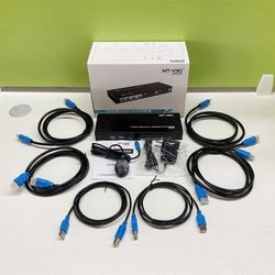 HDMI KVM Switch 2 in 2 out 4K 60Hz with desktop controller