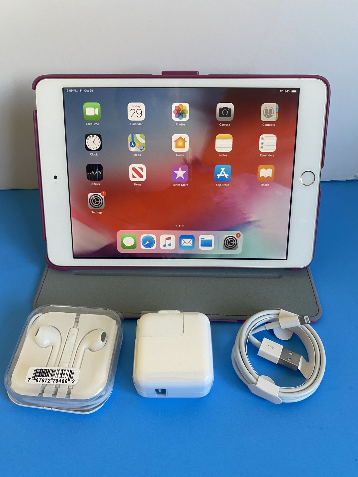 Apple IPad Mini 3rd generation (Touch ID/Retina /IOS 12) 16GB with Accesories (Netflix/ Disney+ Supported)