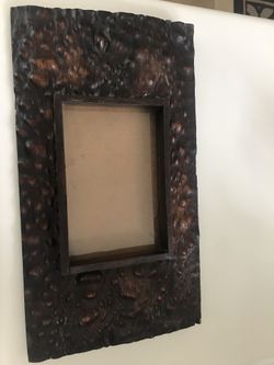 Wood picture frame, dark wood