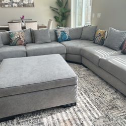 Sectional Sofa Loveseat Stain Resistant Fabric 