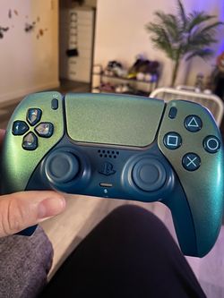 Green PS5 controller