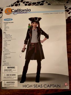 9 Pieces Big Girls pirates Halloween costume 