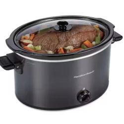 10 Qt. Black Slow Cooker with Folding Handles