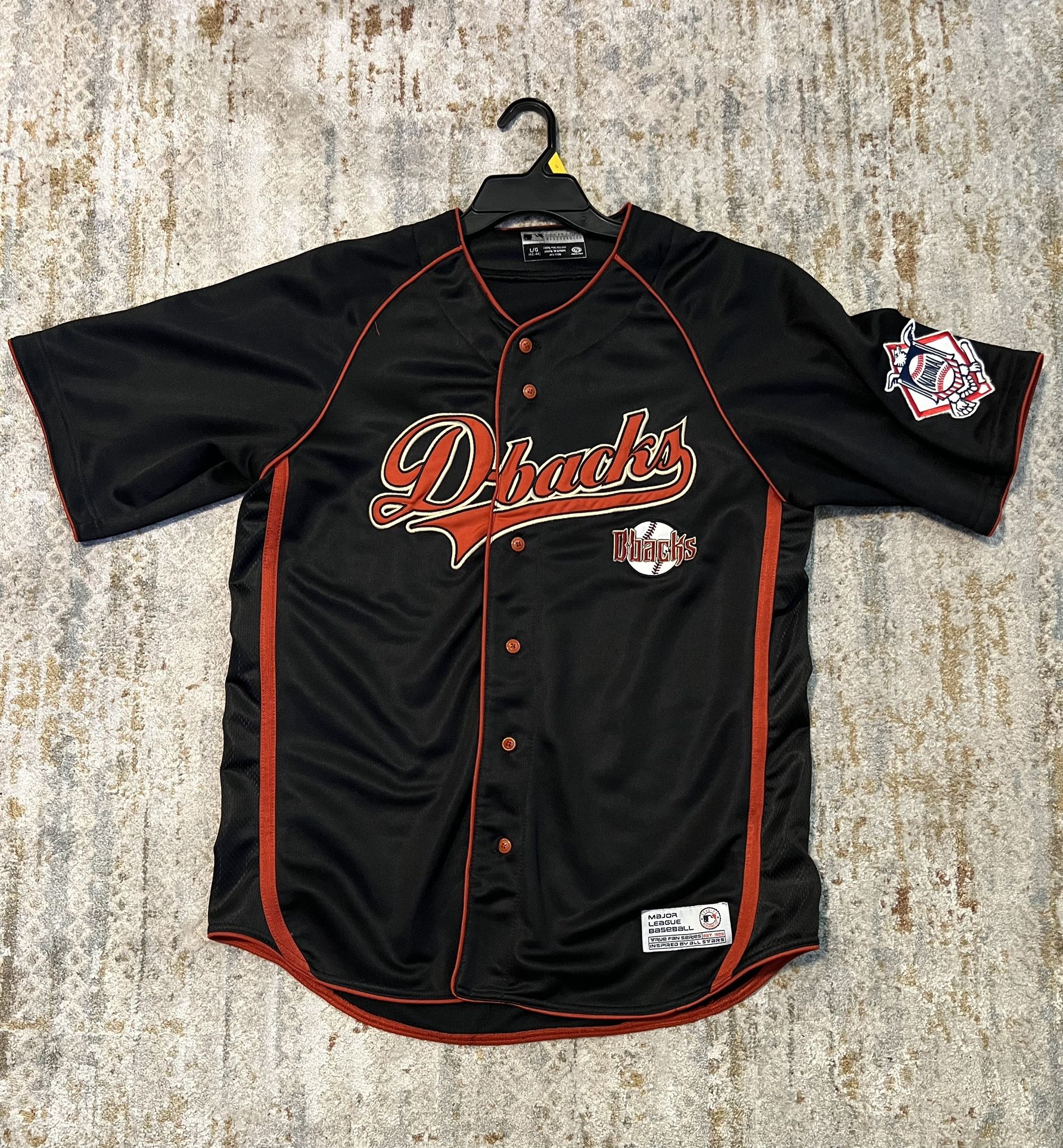 Arizona Diamondbacks Jersey Men's XL Black Y2K Embroidered Button Up True Fan
