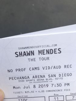 SHAWN MENDES TICKETS MON JUL 8