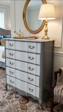 French Provincial 5-Drawer Tall Dresser