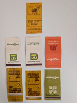 DISNEY Matchbook Covers Walt Disney World Theme Parks & Resorts Vintage