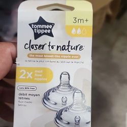 2 Pack Tommee Tippee Natural Start Medium Flow Bottle Nipples