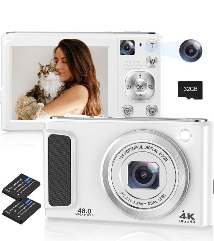 4K Digital Camera, 48MP Autofocus Cameras for Photography