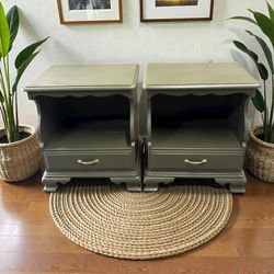 Vintage Green Nightstand Set 