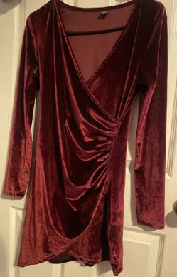 Beautiful Burgundy Ruched Dress
