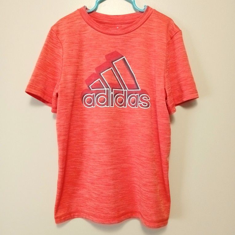 Adidas orange and white Climalite athletic short sleeve t shirt size 7 XS
