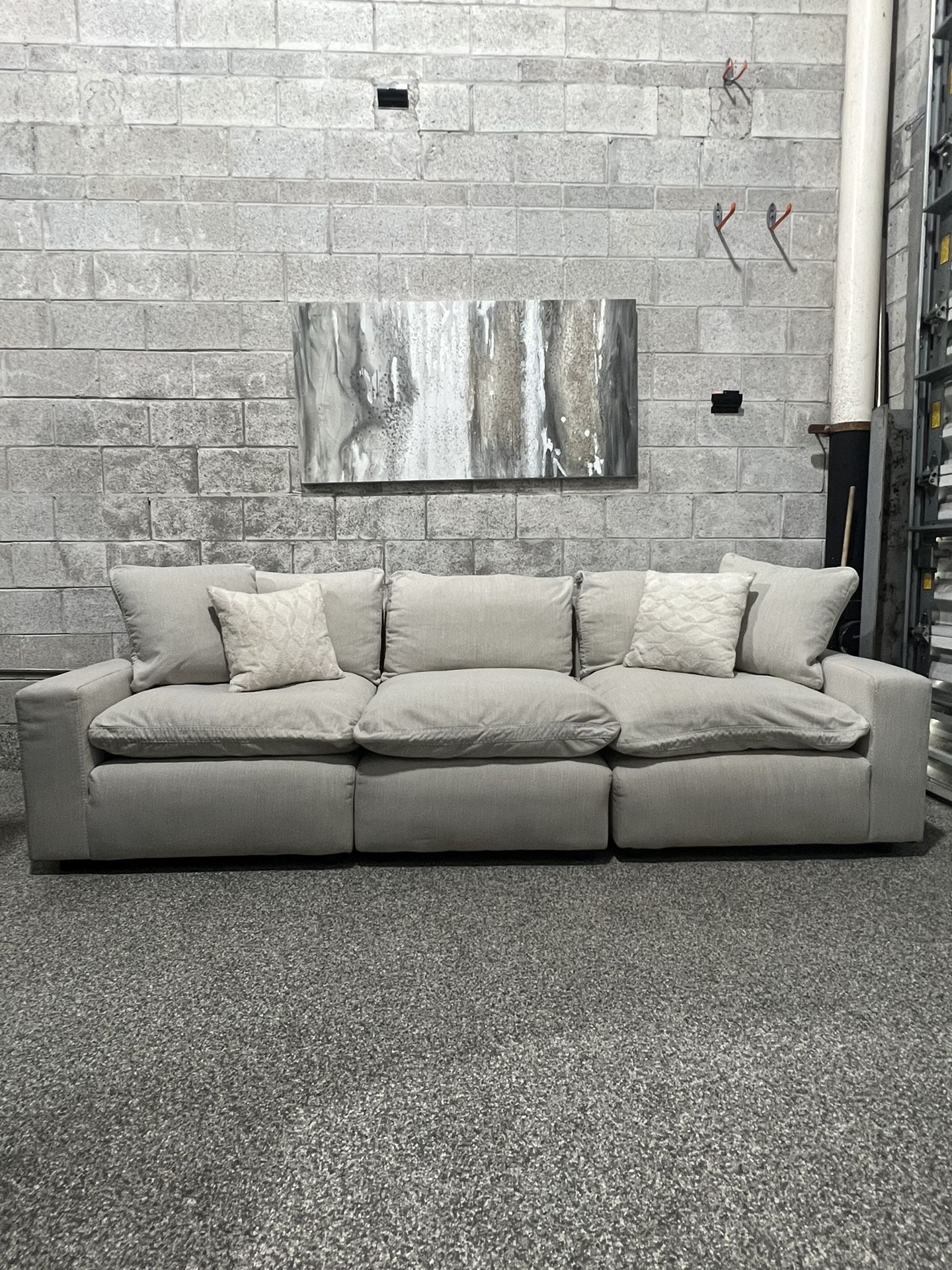 3 Piece Beige Modular Ashley Furniture Sofa (Delivery Available)