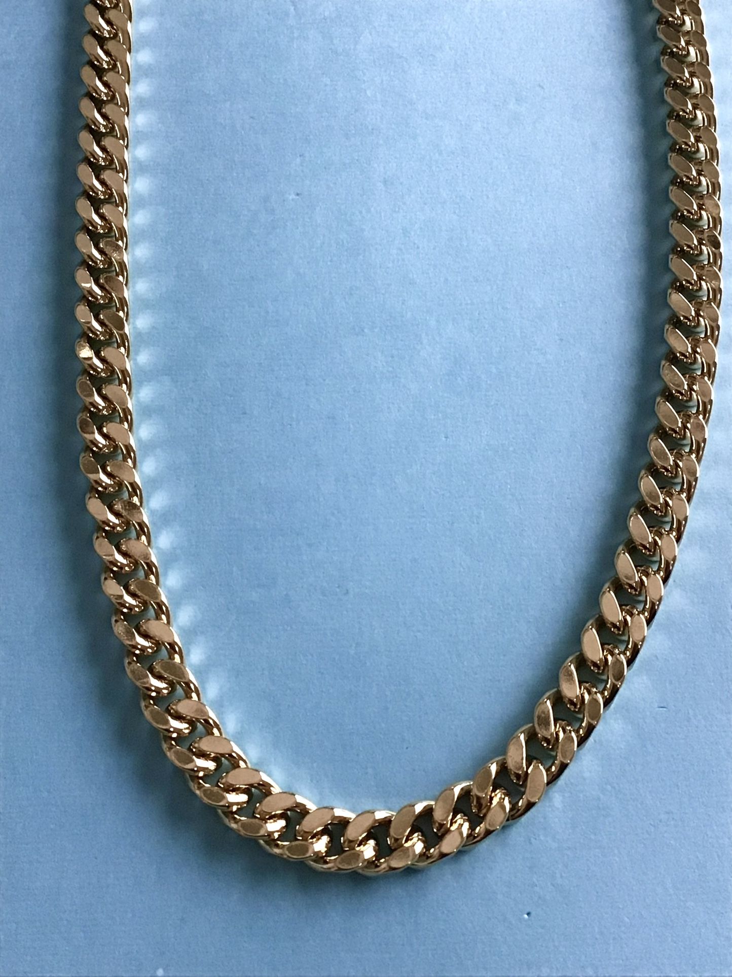 24” Cuban Style Necklace 8mm 14k Gold Plated *Ship Nationwide Or Pickup Boca Raton
