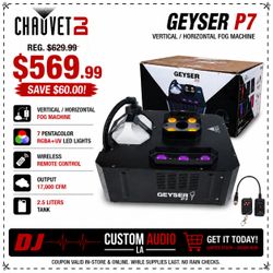 Chauvet DJ Geyser P7 Vertical Horizontal Fog Machine LED Lights Wireless Remote Control 🚨 Payment Options Available 🚨 No Credit Needed 🚨