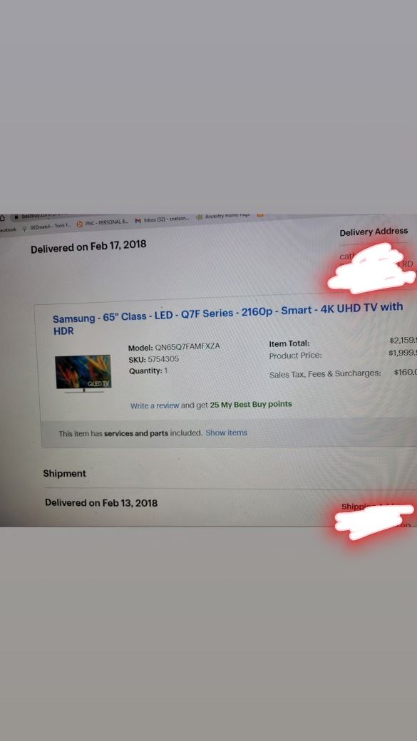 Samsung 65’inch Tv