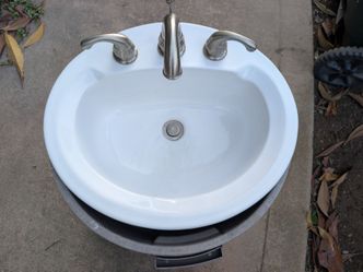 Bathroom sink and faucet