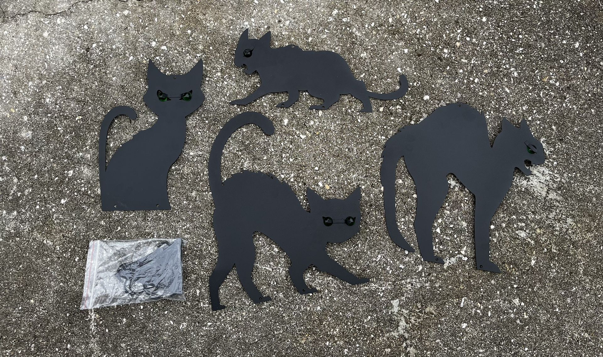 Metal Black Cat Yard Decor New