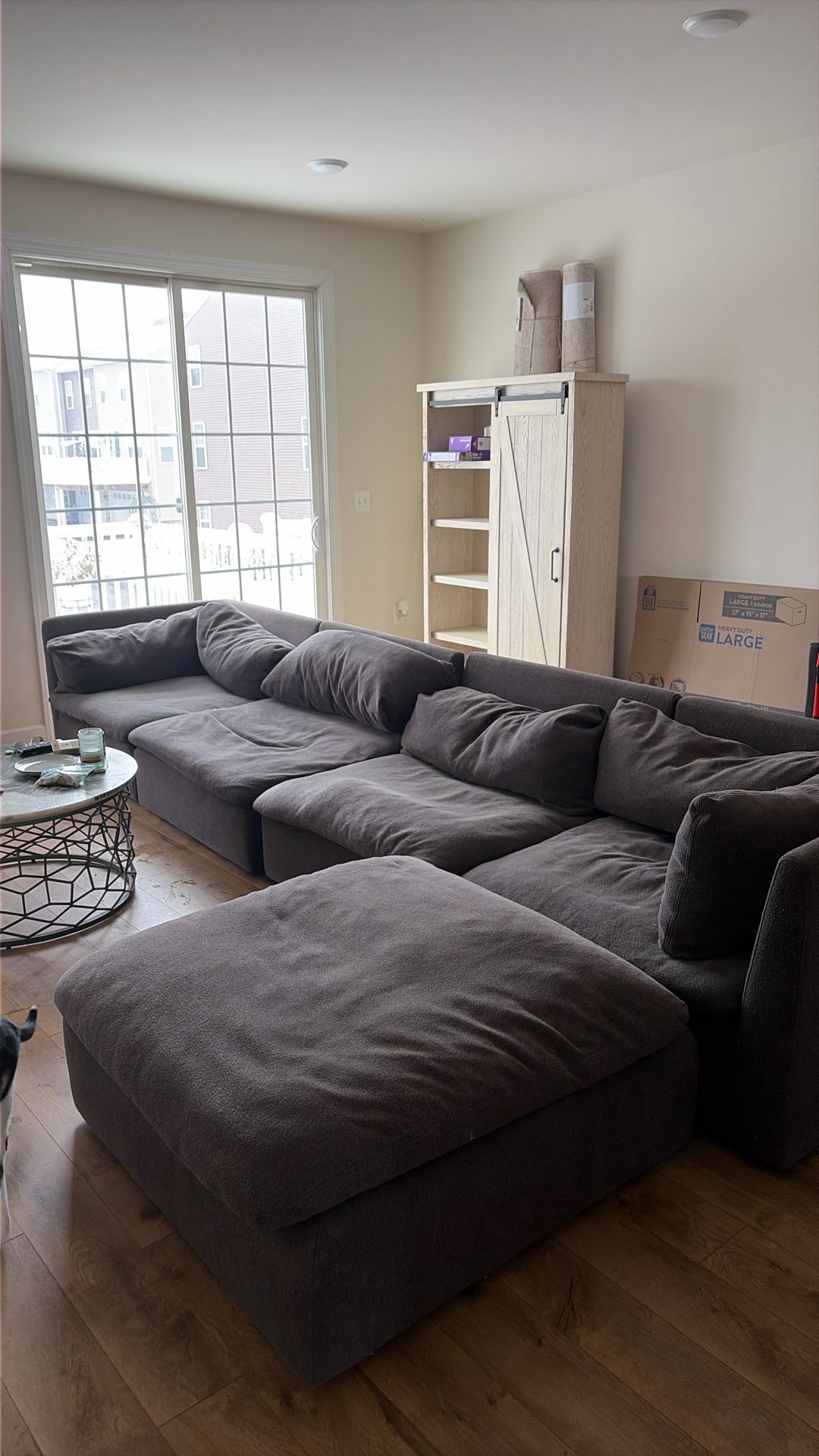 Feather &Down Stuffed, Extra Large 5 Piece Couch With Ottoman