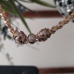 Cute Panther Bracelet in 14k Rose Gold Plated