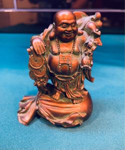 Vintage cold cast resin Laughing Buddha