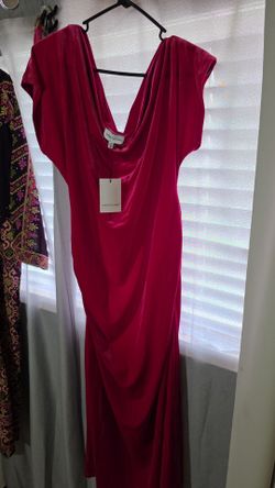 Gibson x Latimer Red Velvet Maxi Dress