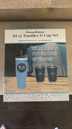 NEW Tommy Bahama Tumbler & Cup Set