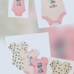 Disney Infant Minnie Baby Bodysuit 3 Pack,  Newborn,  5.5 To 7.5lbs