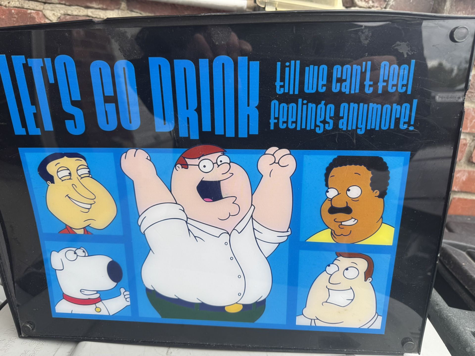 Illuminated Light Box Family Guy - “Let’s Go Drink Till We Can’t Feel Feelings”