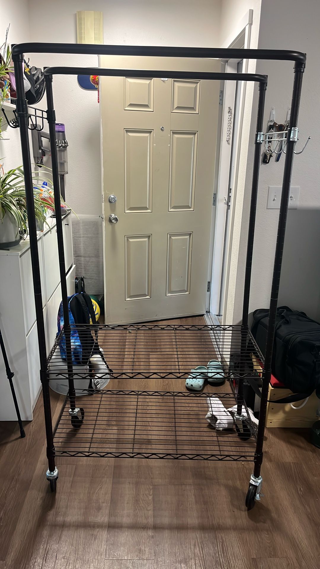 Clothing rack with wheels 34x 18x66 in