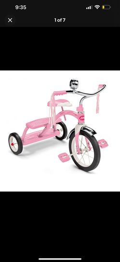 New In Box Radio Flyer 33PZ Kids Classic Style Dual Deck Tricycle with Handlebar Bell, Pink 60 OBO 