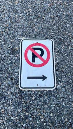 No parking sign heavy metal