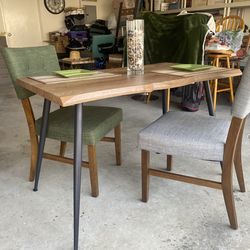 Modern Style Live Edge Dining Table Chairs Home Furniture