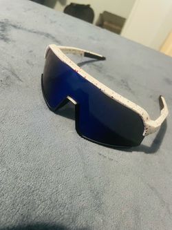 Sport Shield Sunglasses Blue Mirror Lens