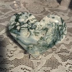 Moss Agate Heart