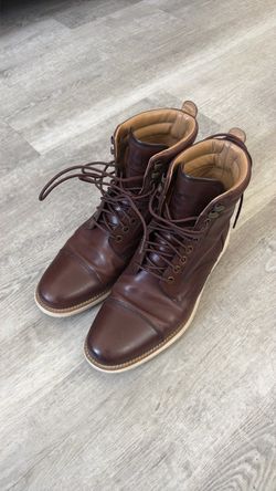 Cole Haan Brown Leather Cap-Toe Lace-Up Boots size 9