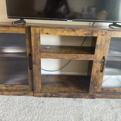 TV Stand for 65 inch TV, TV Console Cabinet with Storage, Open Shelves Entertainment Center for Living Room and Bedroom, Rustic Brown