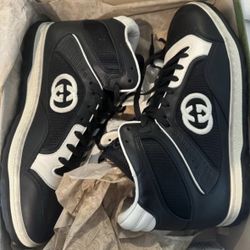 Men’s Gucci Mac80 Hi-Top Black & White Sneakers, Size 10.5