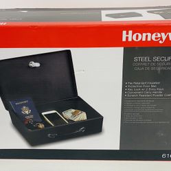 BEAND NEW Honeywell Security Box Steel Safe with Key Lock 6104