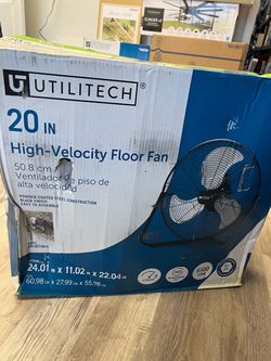 Utilitech 20-in High Velocity Indoor Floor Fan, in Black