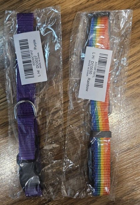 New Dog Collars - Purple and Rainbow
