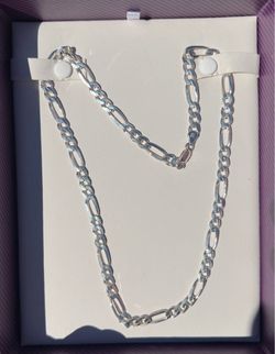 22” Italian 925 Sterling Silver Figaro Chain – 7mm, 36g
